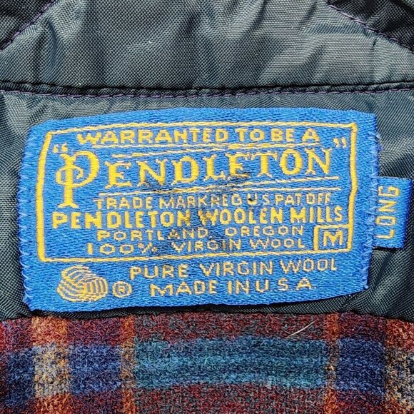 Pendleton Wool Vintage Plaid Button Shirt, Men's Medium Long - Picture 10 of 11